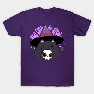 Too cute to spook a cute halloween black cat T-Shirt